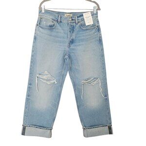 Madewell Petite Low-Slung Baggy Jean Women Size 27P Halstead Wash Distressed NWT